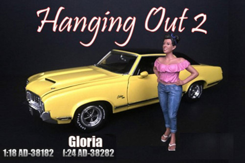 Gloria Figure, Pink with Blue - American Diorama 38182 - 1/18 Scale Figurine - Diorama Accessory