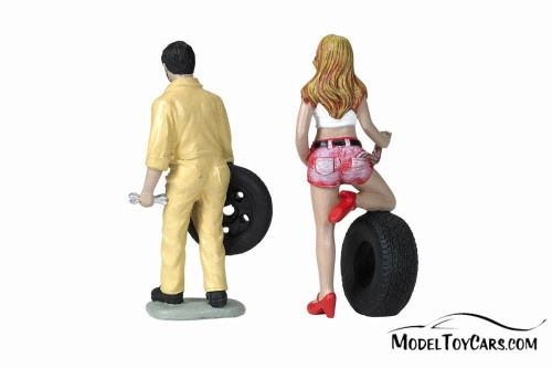 Tire Brigade Andy and Gary 2 piece Figurine Set, 767 - 1/18 Scale Figurine - Diorama Accessory