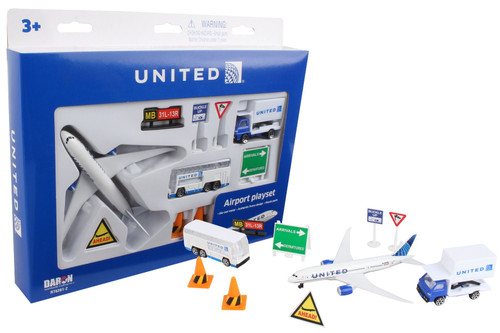 United Airlines Playset, White - Daron RT6261 - Diecast Model Toy Car