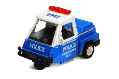 NYC Metro Police Mini Car, Blue & White - Showcasts 2180DNY - 4 Inch Scale Diecast Model Replica (1 car, no box)
