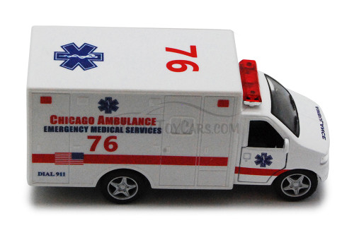 Chicago Rescue Team Ambulance, White - Kinsmart 5259DCG - 5" Diecast Car (New, but NO BOX)