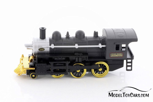 Classic Steam Engine Train, Black with Gold and Silver - 9937BD - Diecast Model Toy Car
