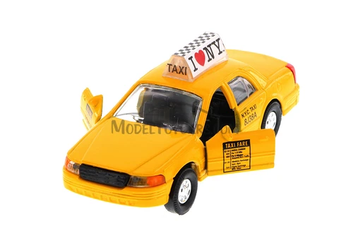 I Love New York Modern Taxi Cab, Yellow - 9989D-ILNY - Collectible Model Toy Car (1 car, no box)