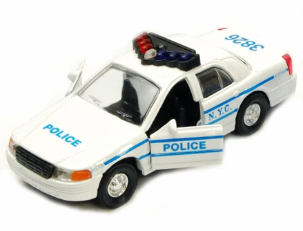 NYC Police Car Series, White - Showcasts 9985/2D - 5 Inch Scale Diecast Model Replica (1 car, no box)