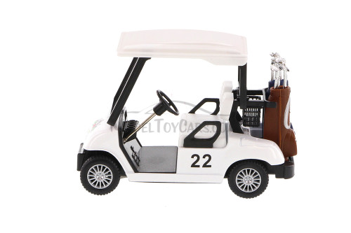 Golf Cart, White - Kinsmart 5105D - 4.5" Diecast Model Toy Car