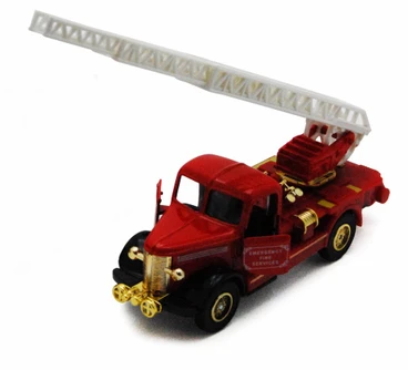 Classic Firetruck, Red w/ Gold Detail - Showcasts 504D - Diecast Model Toy Car (1 car, no box)