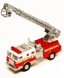 Fire Engine, Red & White - Showcasts 9921/4D - 4.75 Inch Scale Diecast Model Replica