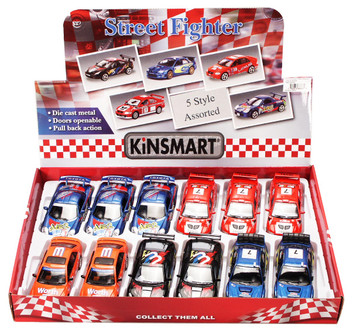 Street Fighter Lexus Diecast Car Package - Box of 12 5 Inch Scale Diecast Model Cars, Assd Colors