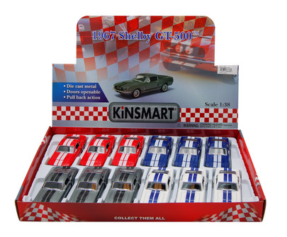 1967 Shelby GT500 Diecast Car Package - Box of 12 1/38 scale Diecast Model Cars, Assorted Colors
