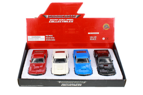 Box of 4 1969 Ford Mustang Boss 429 Hardtop Diecast Car Set - Showcasts 1/24 Scale Diecast Model Cars, Assorted Colors