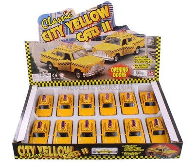 Box of 12 7-Eleven NYC Yellow Taxi Cab, Yellow - 9589D11 - 4.5