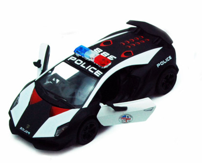 Lamborghini Sesto Elemento Police Car, Black - Kinsmart