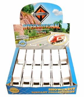 Box of 12 Diecast Model Cars - International Delivery Box Truck, White, 5.25 Inch Scale
