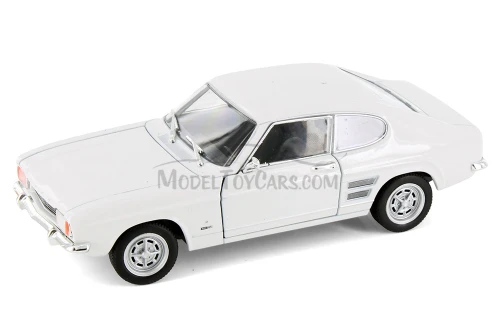 1969 Ford Capri Hard Top, White - Welly 24069/4D - 1/24 Scale Diecast Model Toy Car