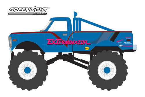 1972 Chevy K-10 Monster Truck w/66-Inch Tires, Exterminador - Greenlight 88033 - 1/43 Diecast Car