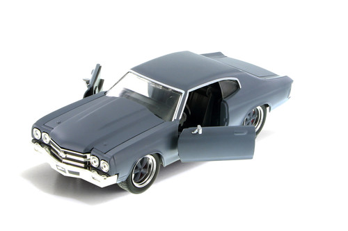 1970 Dom's Chevy Chevelle SS, Primer Gray - Jada 97835 - 1/24 Scale Diecast Model Toy Car