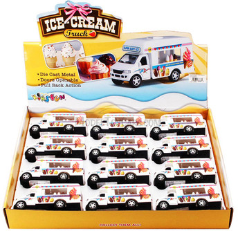 Box of 12 Diecast Model Toy Cars - Ice Cream Truck, 5 inch