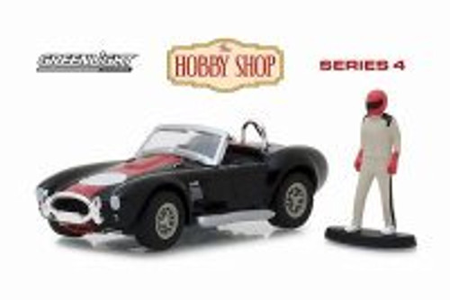 1965 Shelby Cobra 427 S/C, Black w/red stripe - Greenlight 97040A/48 - 1/64 Scale Diecast Car