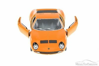1971 Lamborghini Miura P400 SV, Orange - Kinsmart 5390D - 1/34 Scale Diecast Car (New, but NO BOX)
