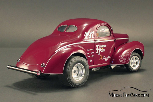 Willys 1941 Gasser with Flames, Red - Acme A1800916 - 1/18