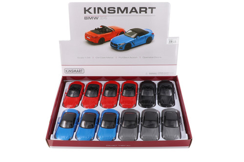 Kinsmart BMW Z4 Diecast Car Set - Box of 12 5-inch Diecast Model Cars, Assorted Colors