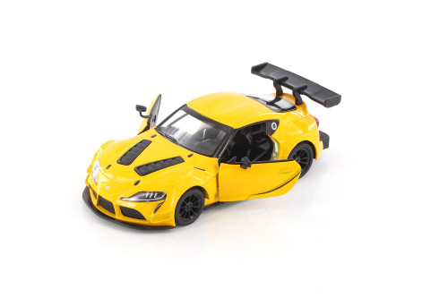 Toyota GR Supra Racing Concept , Yellow - Kinsmart 5421D - 1/36 scale Diecast Model Toy Car