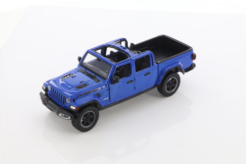 2021 Jeep Gladiator Rubicon (Open Top), Blue - Motor Max 79370BU - 1/27 scale Diecast Model Toy Car