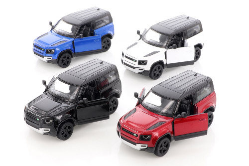 Kinsmart Land Rover Defender 90 Diecast Car Set - Box of 12 1/36 Diecast Cars, Assorted Colors