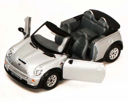 Mini Cooper S Convertible, Silver - Kinsmart 5089D - 1/28 Diecast Car (Brand New, but NOT IN BOX)