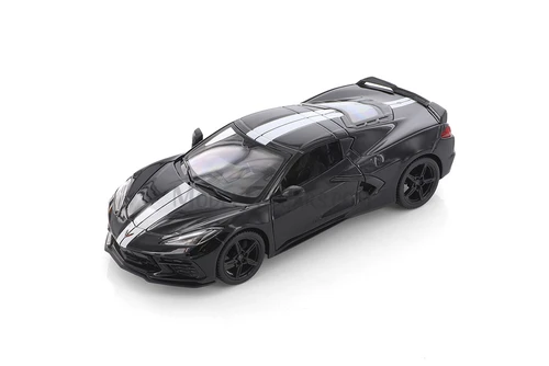 2020 Chevy Corvette Stingray Coupe Z51, Black - Showcasts 34527D4 - 1/24 scale Diecast Model Toy Car (1 car, no box)