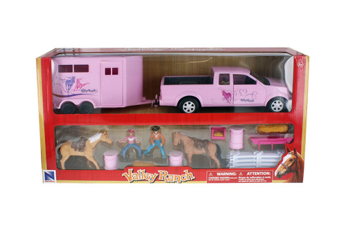 Pink Riding Academy Deluxe Set, Pink - New Ray SS-37335A - Model Toy Replica