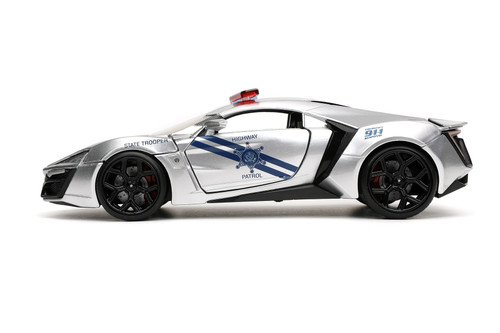 Lykan Hypersport Police 'Highway Patrol', Silver and Blue - Jada Toys 32927/4 - 1/24 Diecast Car
