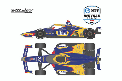 Napa Auto Parts 2021 Dallara IndyCar, #27 Alexander Rossi - Greenlight 11507/48 - 1/64 Diecast Car