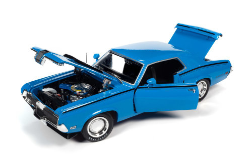 Muscle Car & Corvette Nationals (MCACN) 1970 Mercury Cougar Eliminator, Blue and Black - Auto World AMM1253 - 1/18 scale Diecast Model Toy Car