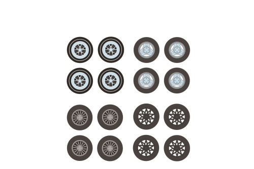 Auto Body Shop - Ford Mustang - rubber tires multipack-  16090C/48 - 1/64 scale Diecast Accessories