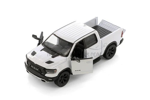 2019 Dodge Ram Pick Up Truck, White - Kinsmart 5413D - 1/46 scale Diecast Model Toy Car