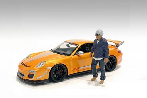 Car Meet 1 Figure IV, Blue - American Diorama 76380 - 1/24 scale Figurine - Diorama Accessory