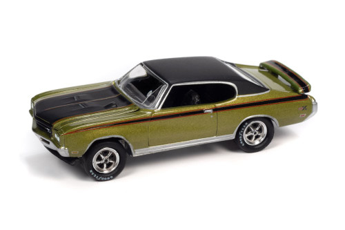 1971 Buick GSX Hardtop, Lime Mist Green and Black - Johnny Lightning JLSP151/24B - 1/64 Diecast Car