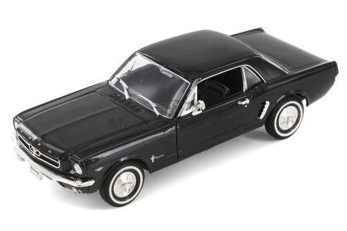 1964 1/2 Ford Mustang Coupe, Black - Welly 22451WBK - 1/24 scale diecast model car