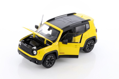 Jeep Renegade Trailhawk, Yellow - Welly 24071WYL - 1/24 scale Diecast Model Toy Car