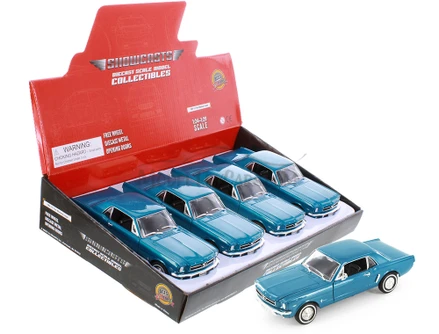 1964 Ford Mustang Coupe (1964.5), Metallic Turquoise Blue - Showcasts® 22451/4D - 1/24 Scale Diecast Model Toy Car