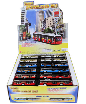  Sonic Articulated Bus with Sounds and Lights  Car Set - Box of 6  Diecast Model Cars, Assd Colors
