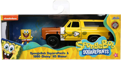 1980 Chevy Blazer K5 with Spongebob Figure,  Toys 31798 - 1/32 scale Diecast Model Toy Car