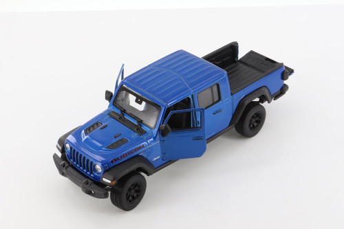 2020 Jeep Gladiator Pickup, Blue - Welly 24103/4D - 1/24 scale Diecast Model Toy Car