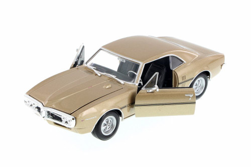 Diecast Car w/Trailer - 1967 Pontiac Firebird, Gold - Welly 22502WG - 1/24 Scale Diecast Car