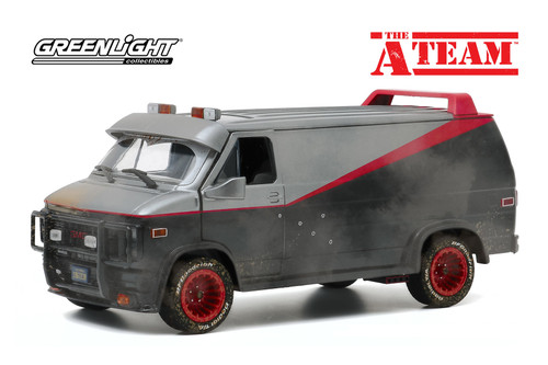 Diecast Car w/Trailer - 1983 GMC Vandura, The A-Team - Greenlight 84112 - 1/24 Scale Diecast Car