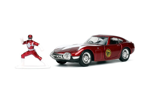 1967 Toyota 2000GT RHD w/Red Ranger Diecast Figurine, Power Rangers - Jada 33074 - 1/32 Diecast Car