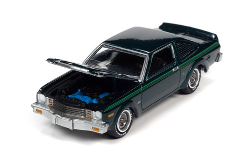 1976 Dodge  Aspen , Deep Sherwood Sunfire Poly Green - Johnny Lightning JLCG025/48B - 1/64 scale Diecast Model Toy Car