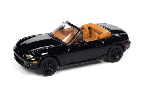 1999 Mazda Miata, Black Onyx - Johnny Lightning JLCG025/48A - 1/64 scale Diecast Model Toy Car