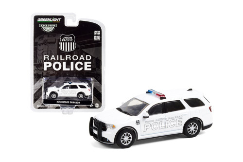 Union Pacific Railroad Police 2018 Dodge Durango, White - Greenlight 30268/48 - 1/64 Diecast Car